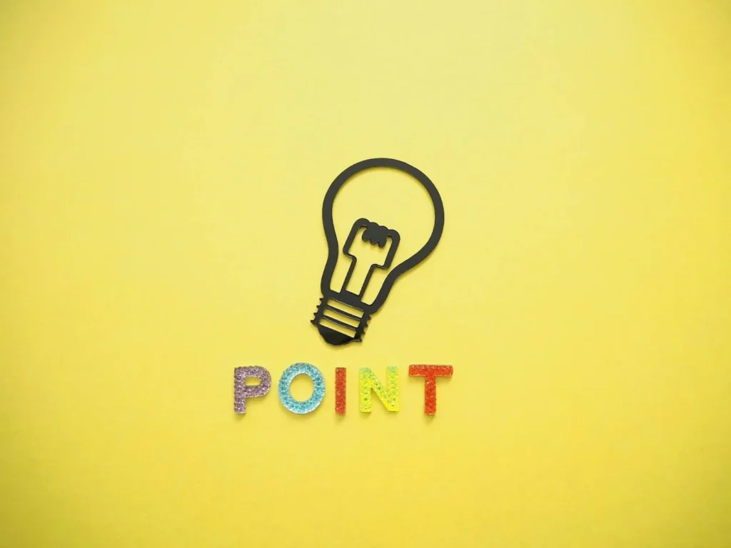 POINTの文字と電球